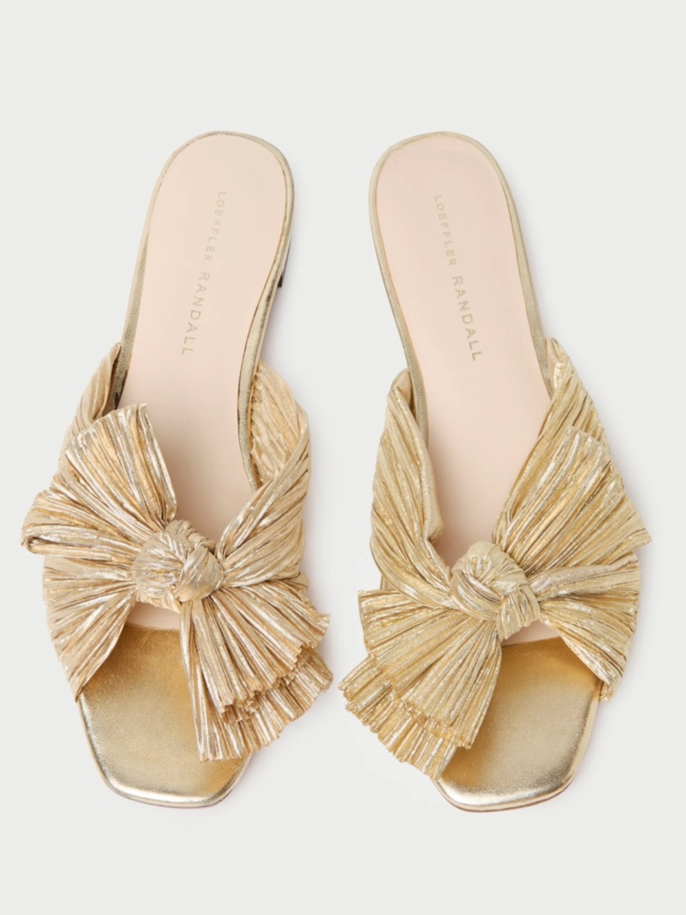 Loeffler Randall Daphne Gold Bow Slide Sandal
